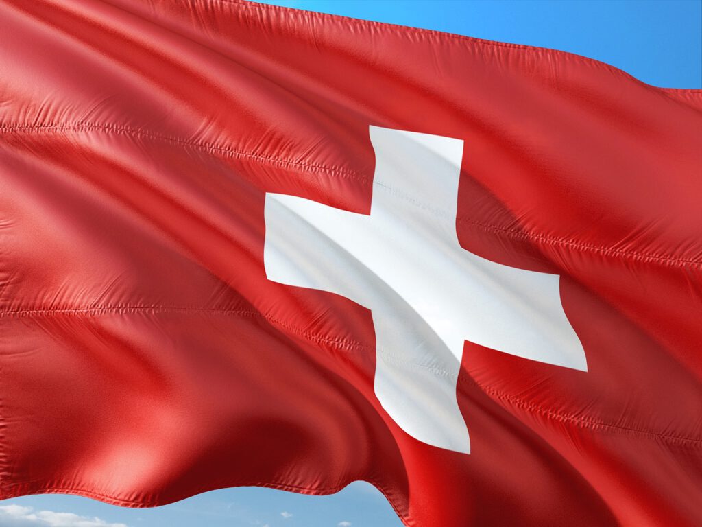 Schweizer Flagge als Symbol für den Einsatz von david in der Schweiz.
